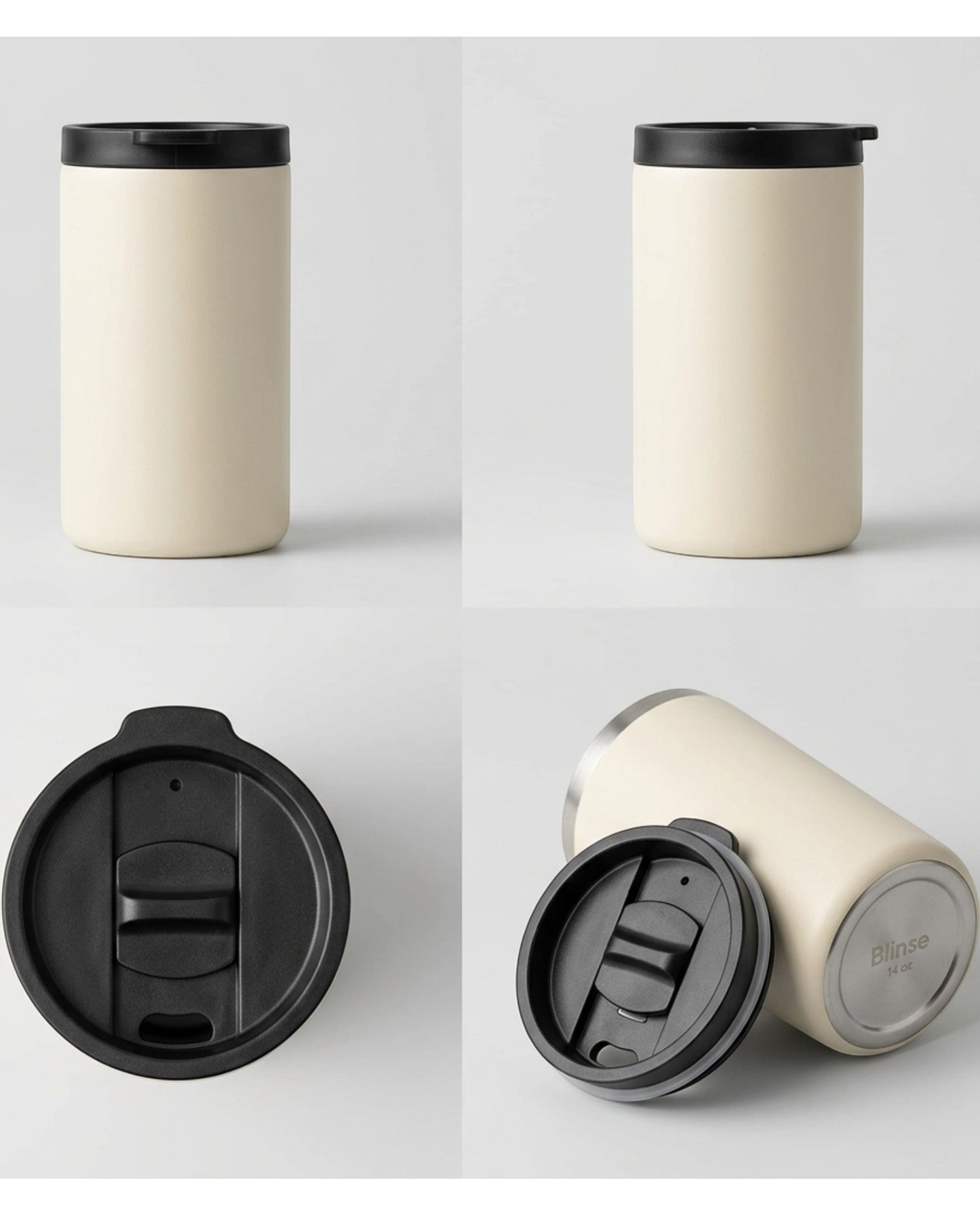 Blinse Compact Coffee Tumbler Warm Ivory 14 oz